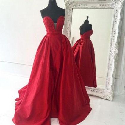 Red Prom Dresses,simple Prom Dress,sexy Prom..