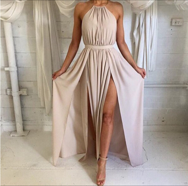 Simple Backless Prom Dresses