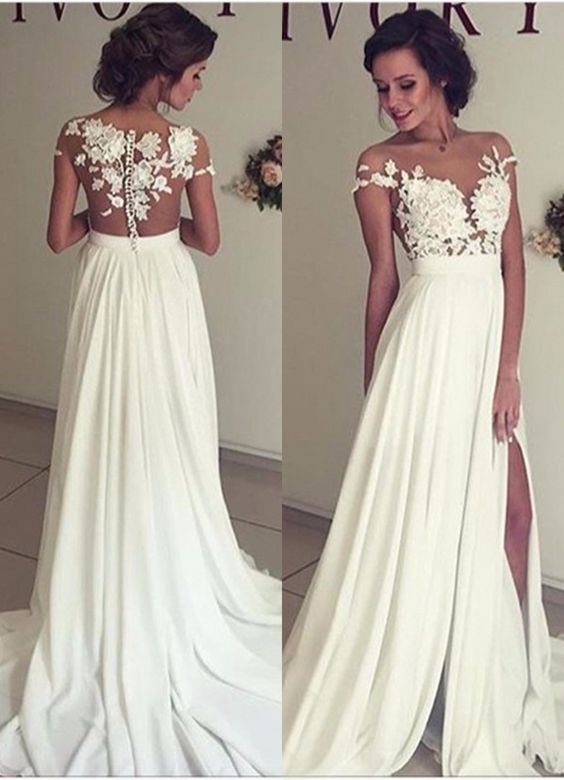 Elegant Lace Appliques Wedding Dress