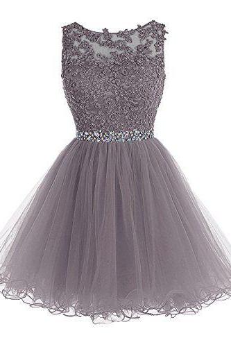 New Arrival Tulle Prom Dress,Beaded Homecoming Dress,Short Homecoming Dress,Homecoming Dresses,Graduation Dress