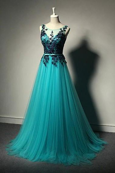 Blue Prom Dress,Black Lace Prom Dresses,New Fashion Prom Dresses,Tulle Formal Gown,Black Evening Gowns,Tulle Formal Gown For Teens